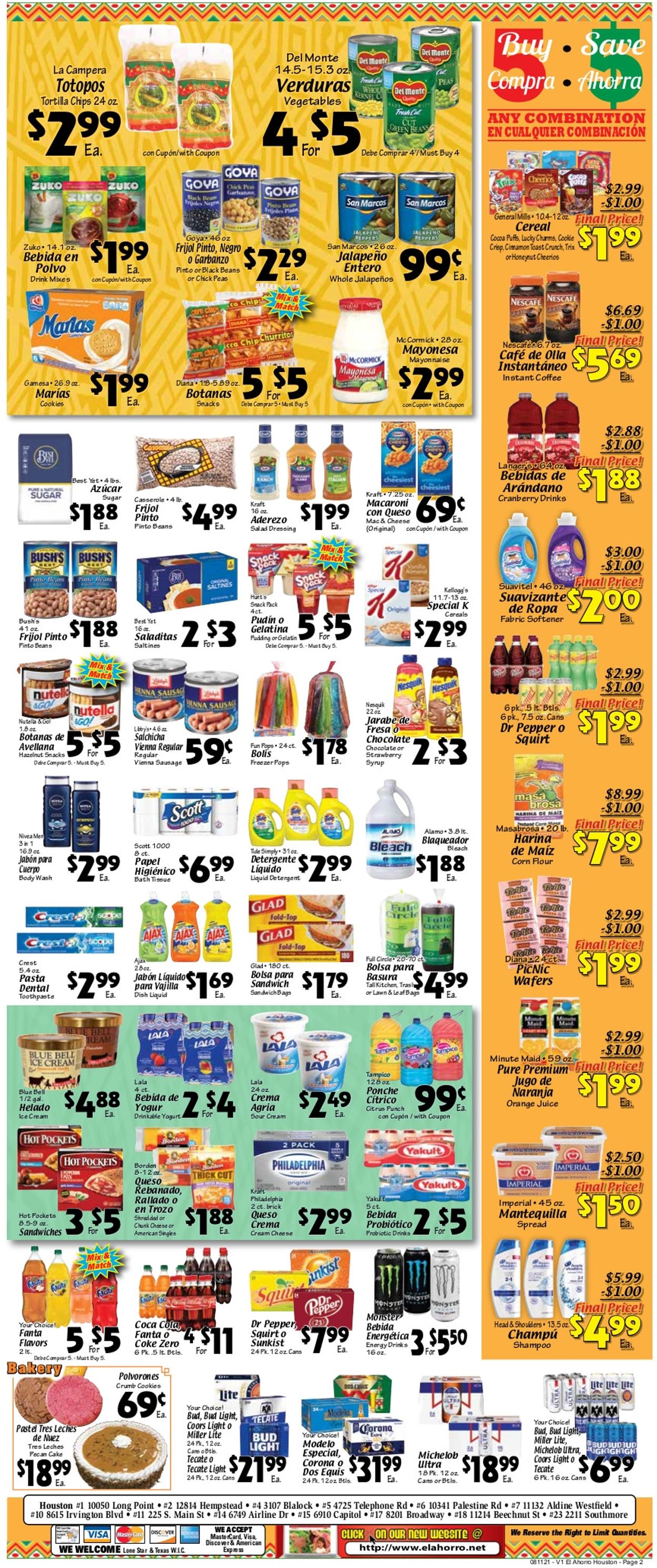 El Ahorro Supermarket Ad from 08/11/2021