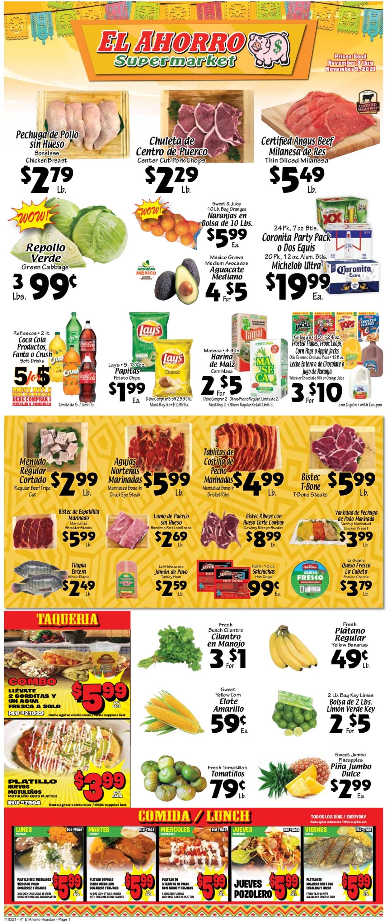 El Ahorro Supermarket Ad from 11/03/2021