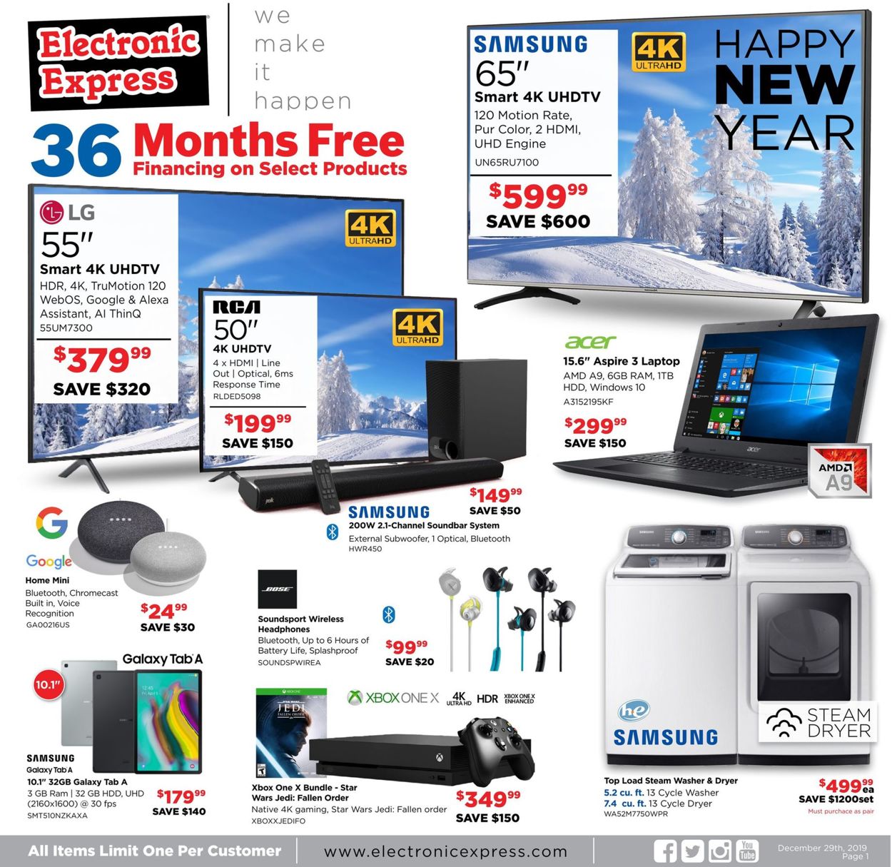 Electronic Express Ad from 12/29/2019