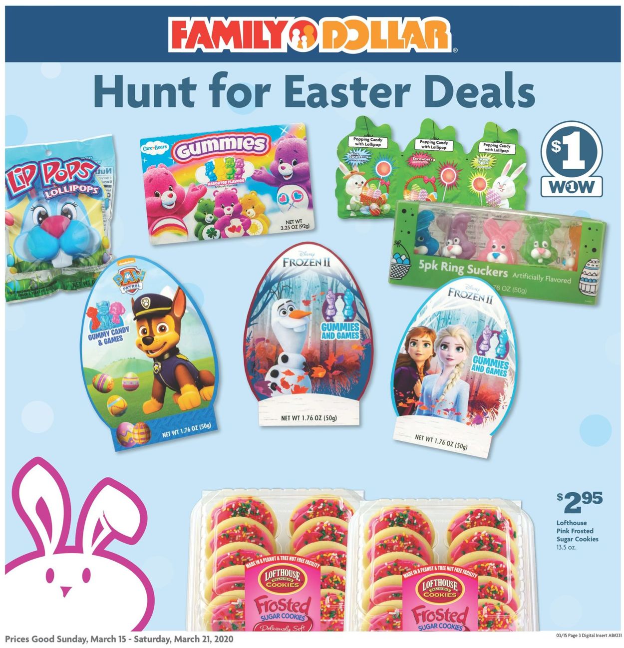 Family Dollar Ad from 03/15/2020