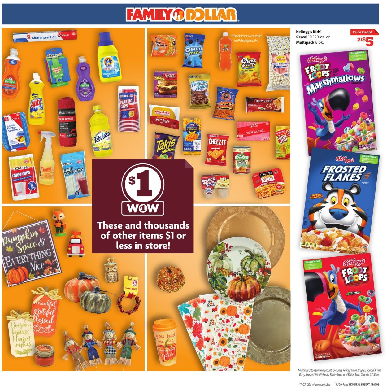 Family Dollar Ad from 09/20/2020