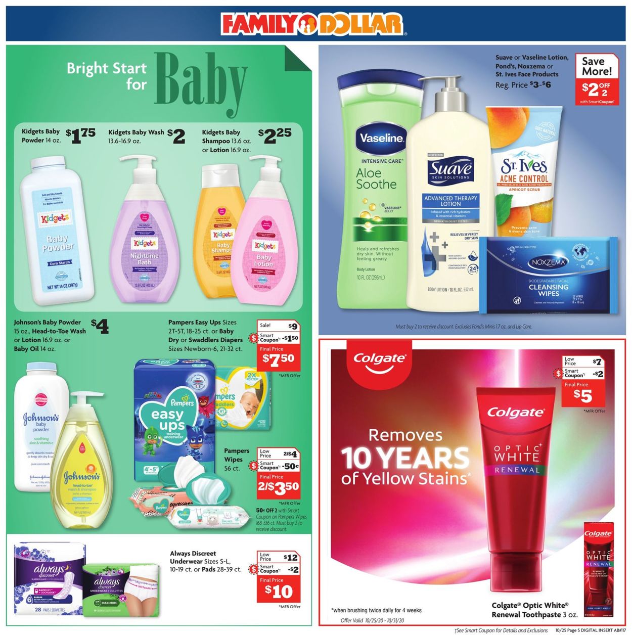 Family Dollar Ad from 10/25/2020