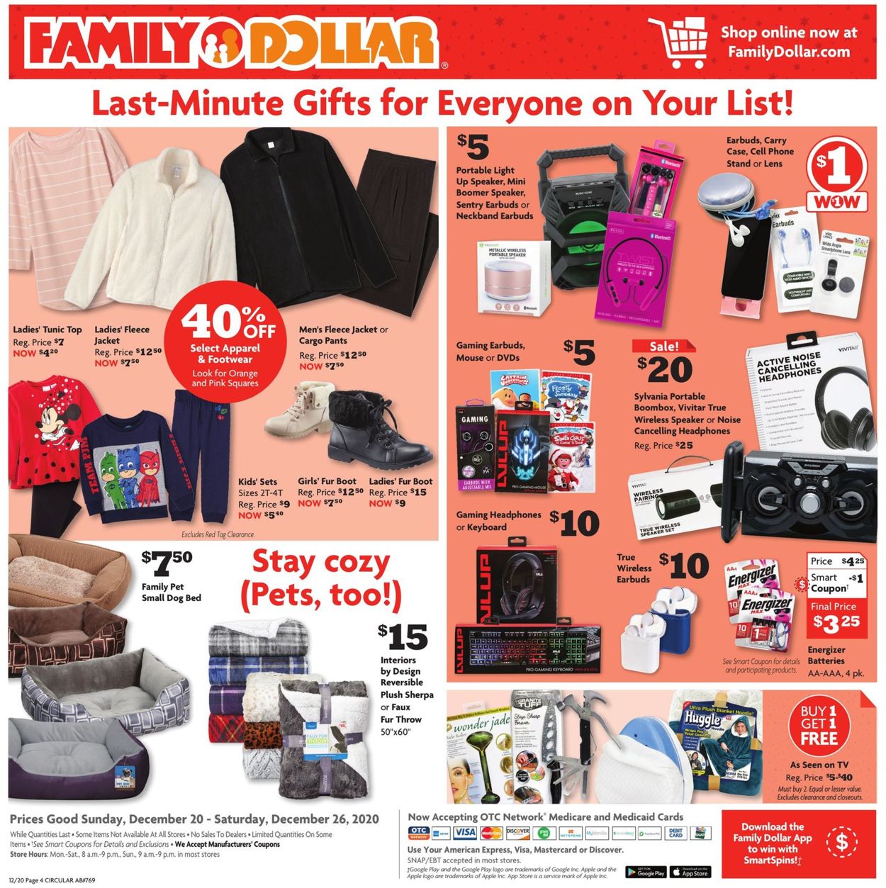 Family Dollar Ad from 12/20/2020