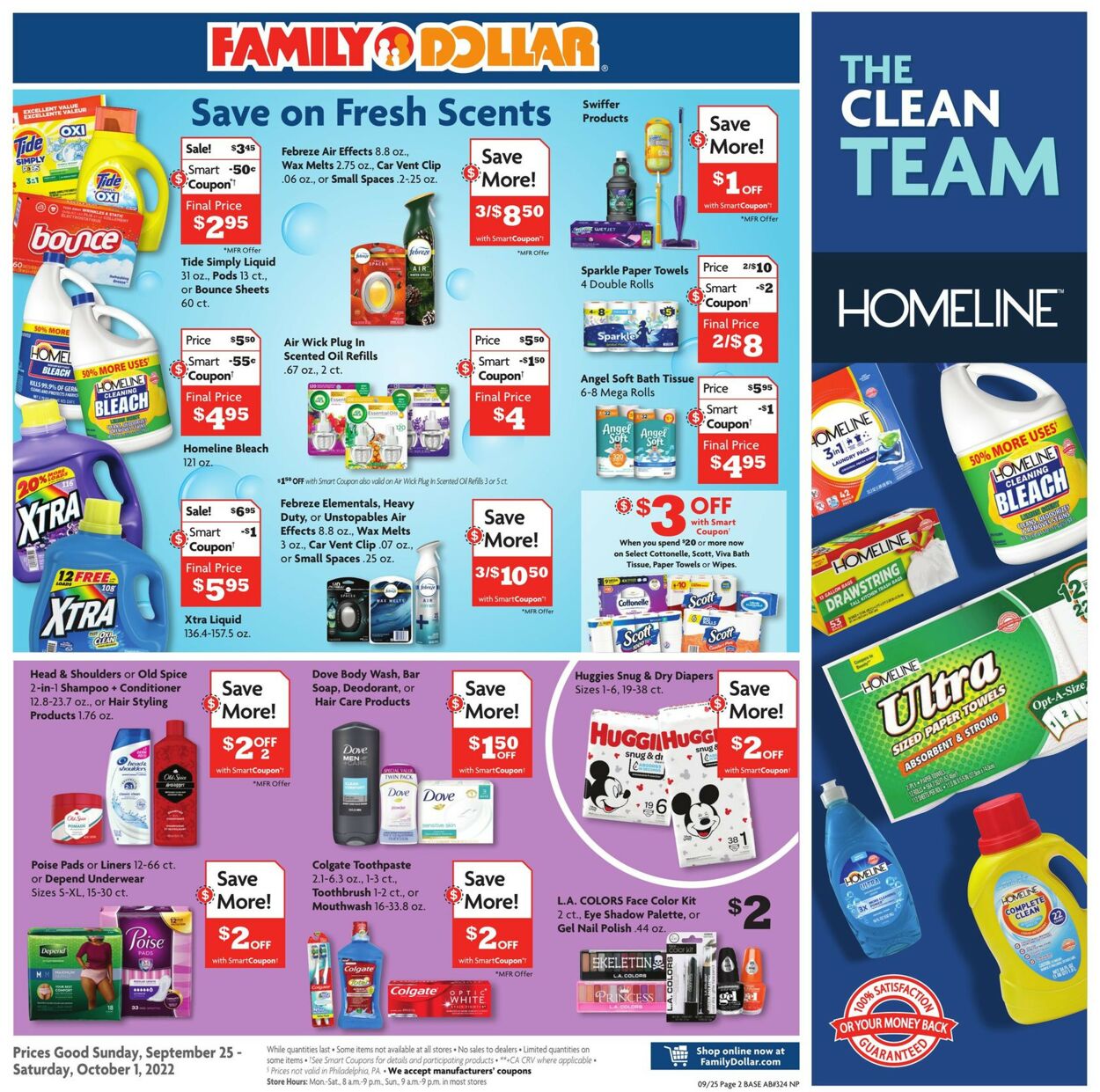 Family Dollar Ad from 09/25/2022