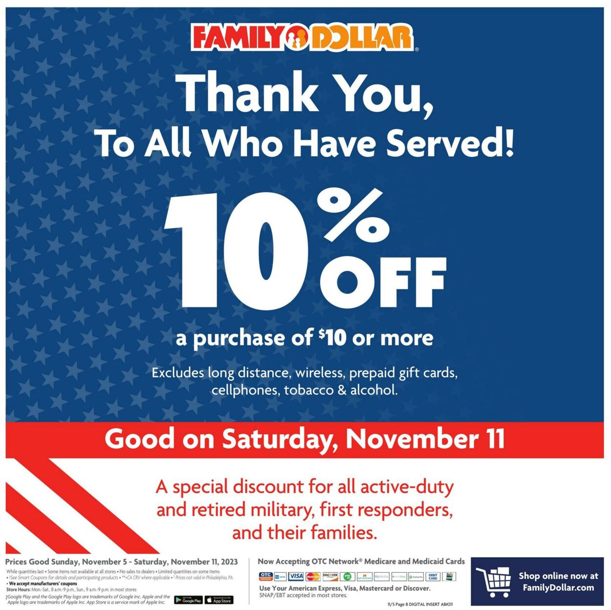 Family Dollar Ad from 11/05/2023