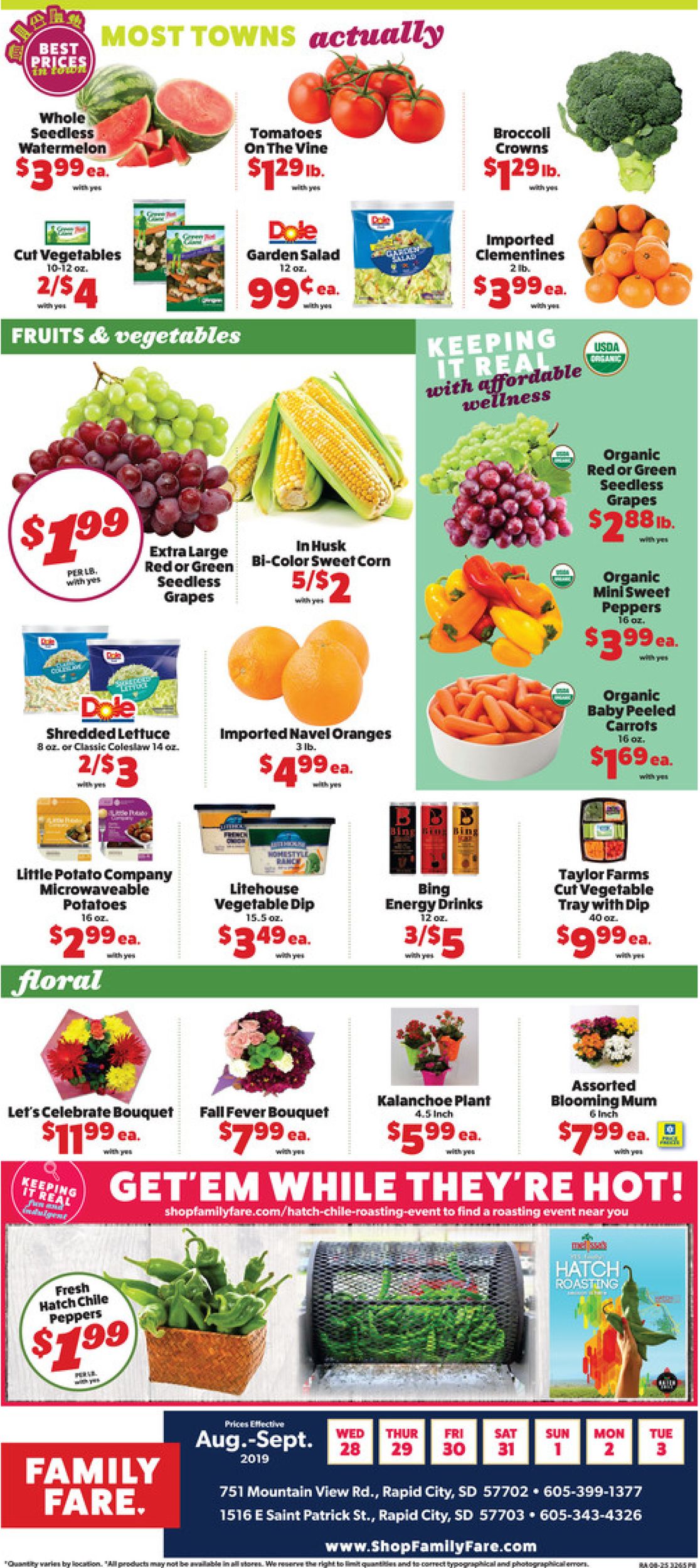 Family Fare Ad from 08/28/2019