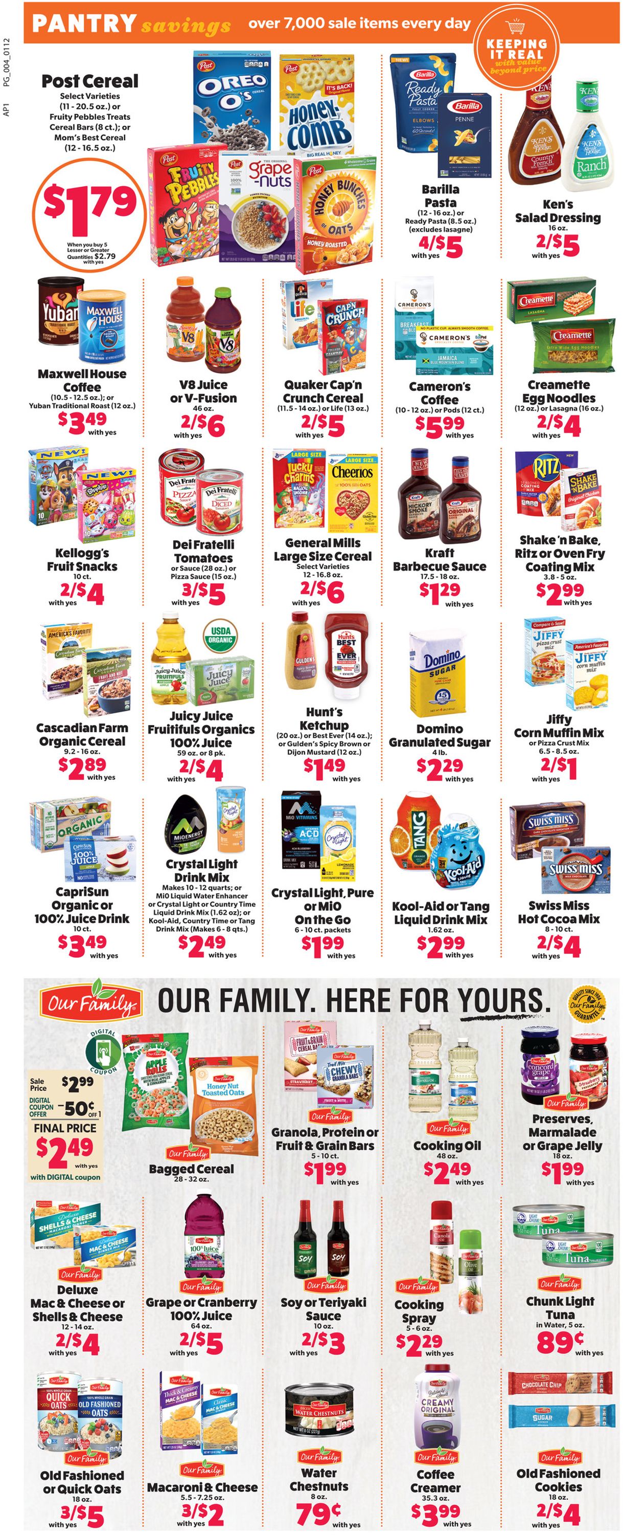 Family Fare Ad from 01/12/2020