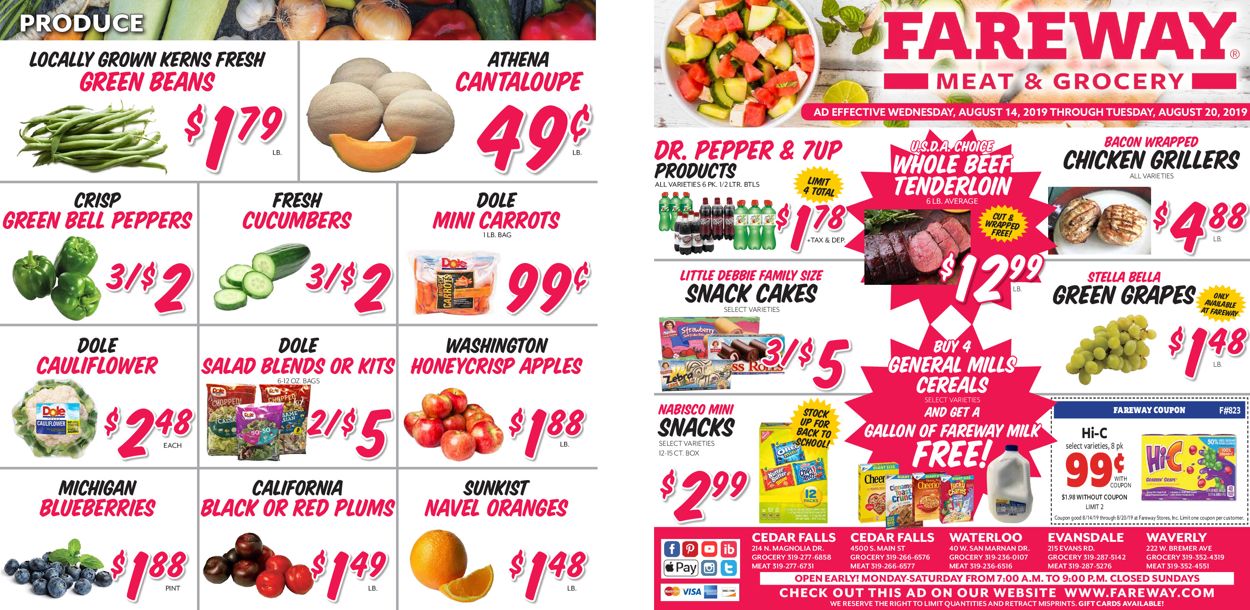 Fareway Ad from 08/14/2019