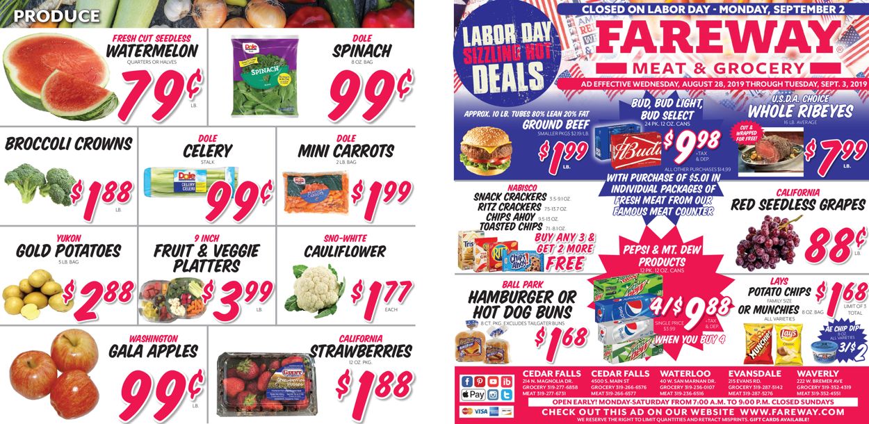 Fareway Ad from 08/28/2019