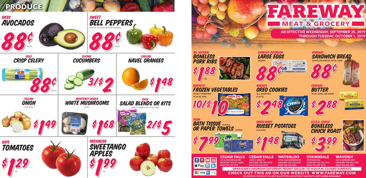 Fareway Ad from 09/25/2019