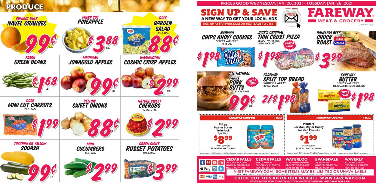 Fareway Ad from 01/20/2021