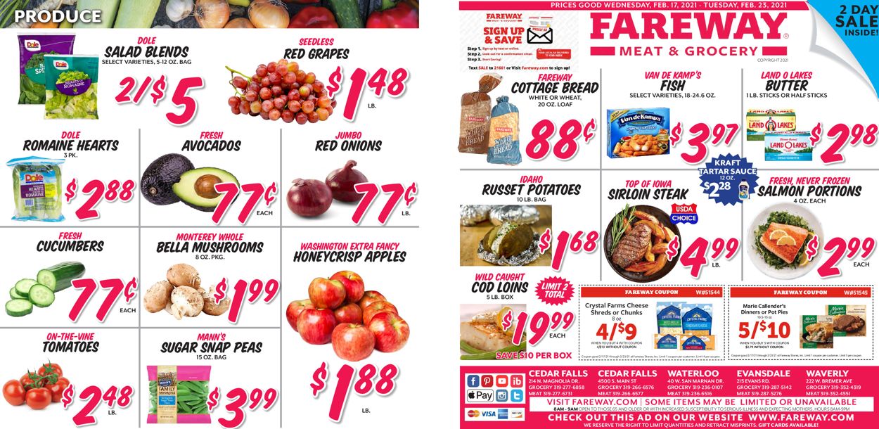 Fareway Ad from 02/17/2021