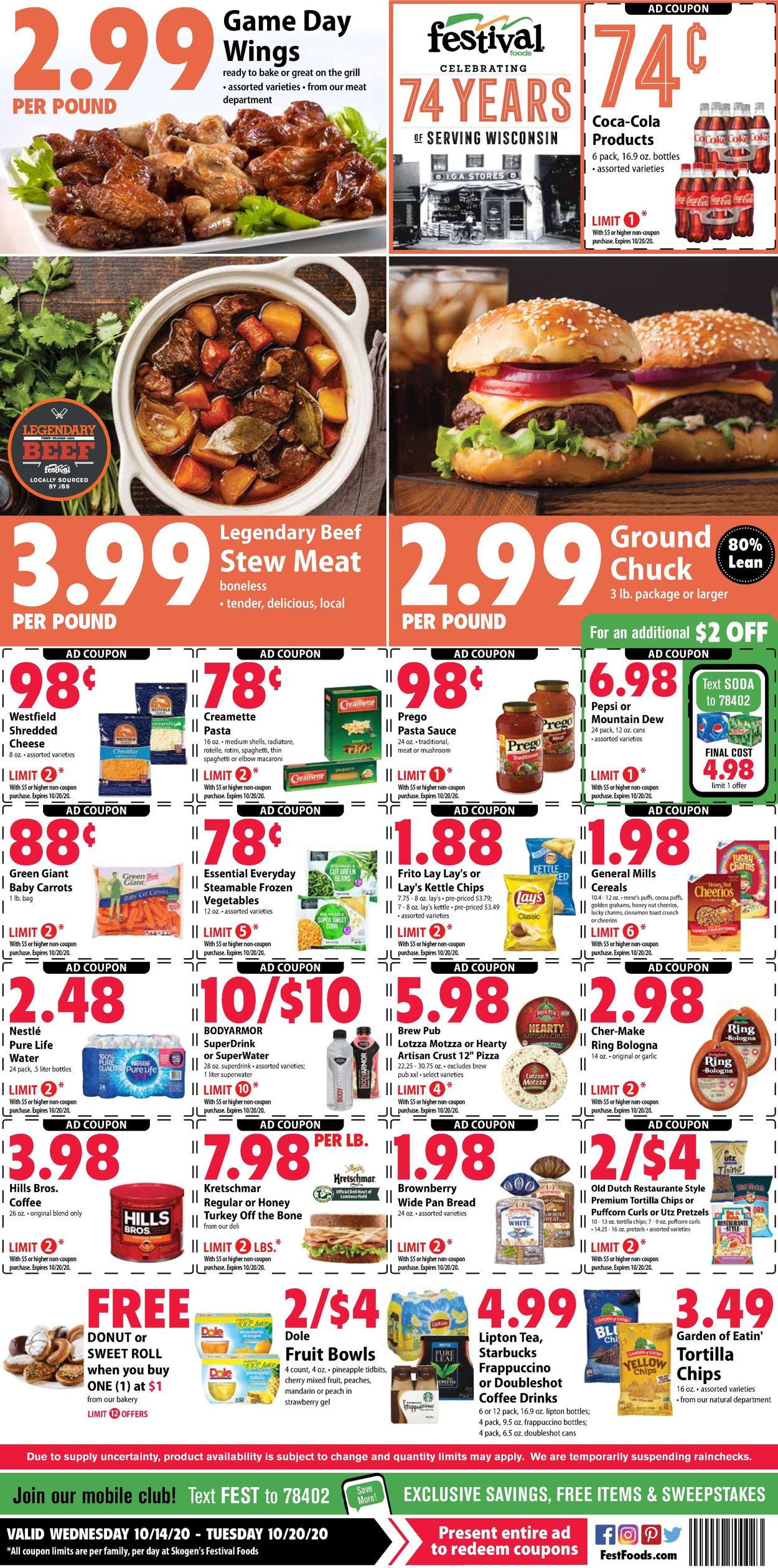 Festival Foods Ad from 10/14/2020