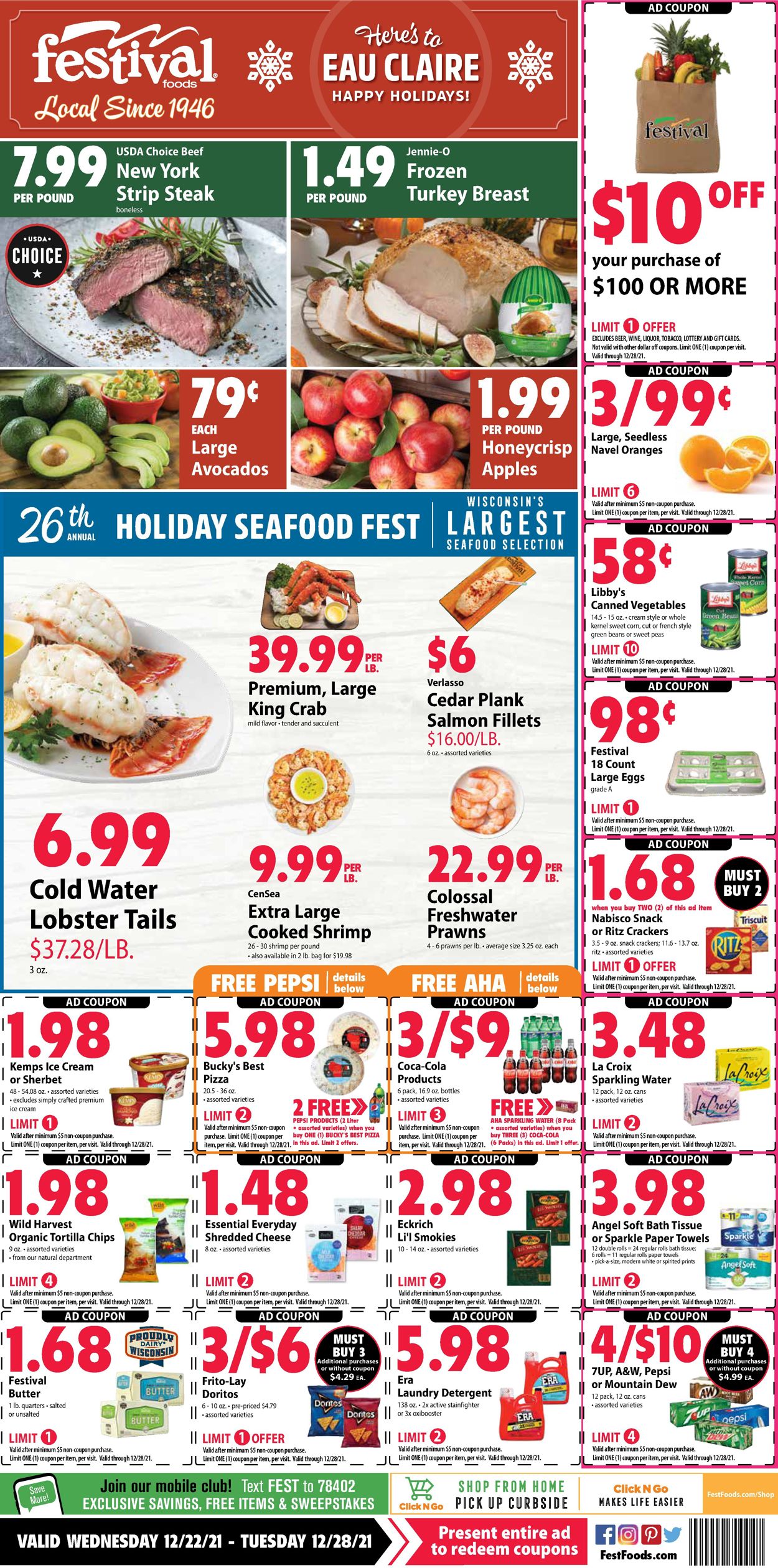 Festival Foods Ad from 12/22/2021