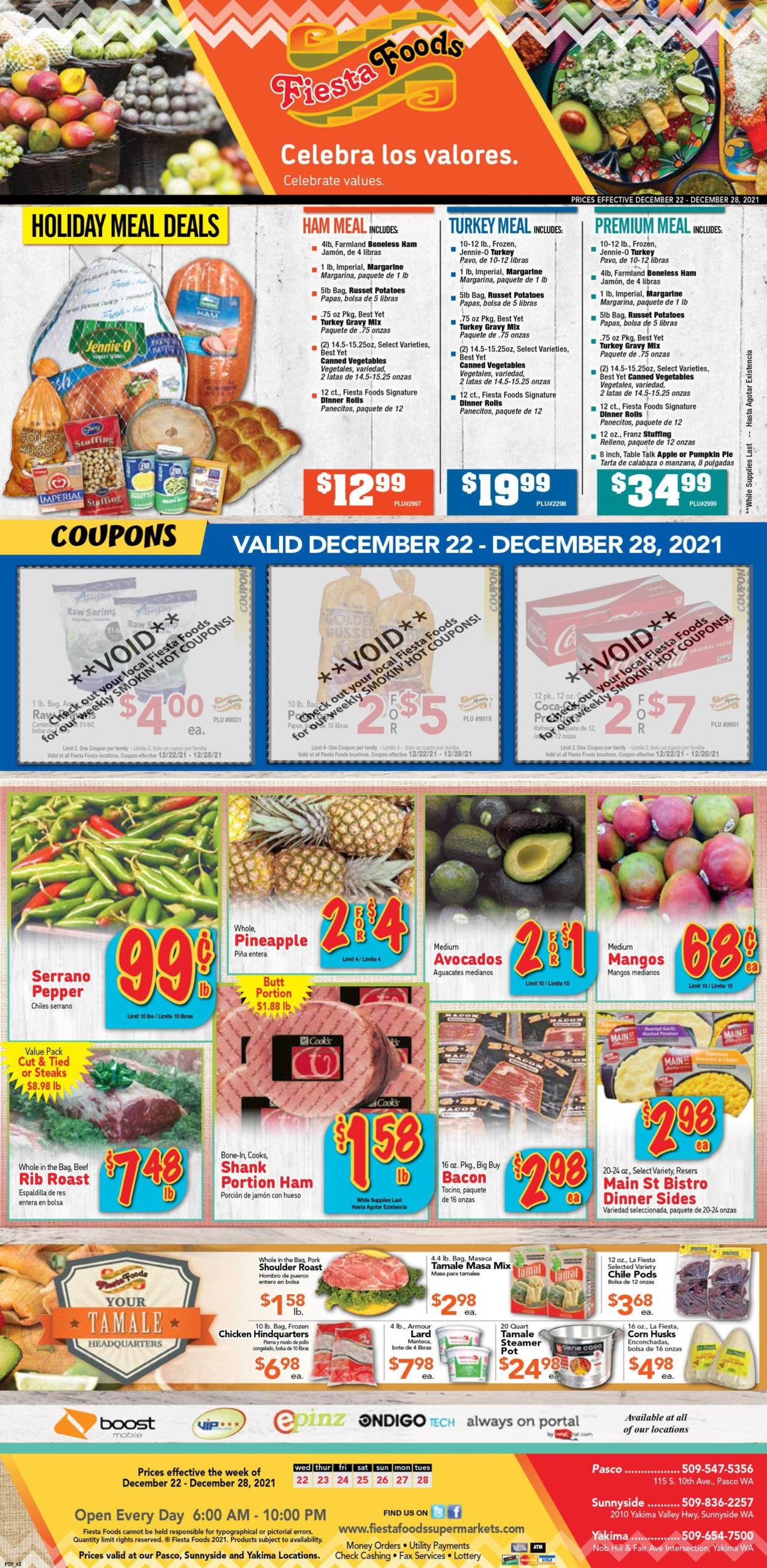 Fiesta Foods SuperMarkets Ad from 12/22/2021