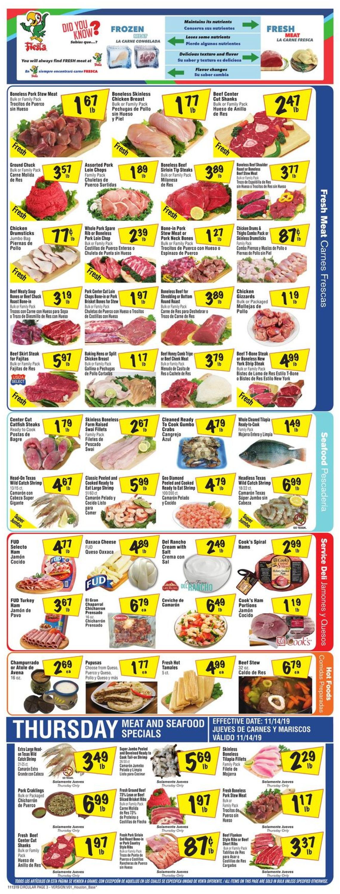 Fiesta Mart Ad from 11/13/2019