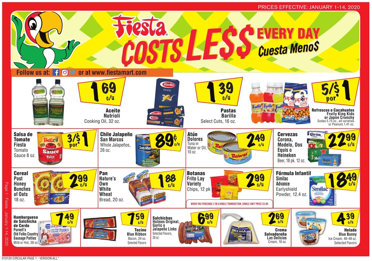 Fiesta Mart Ad from 01/01/2020