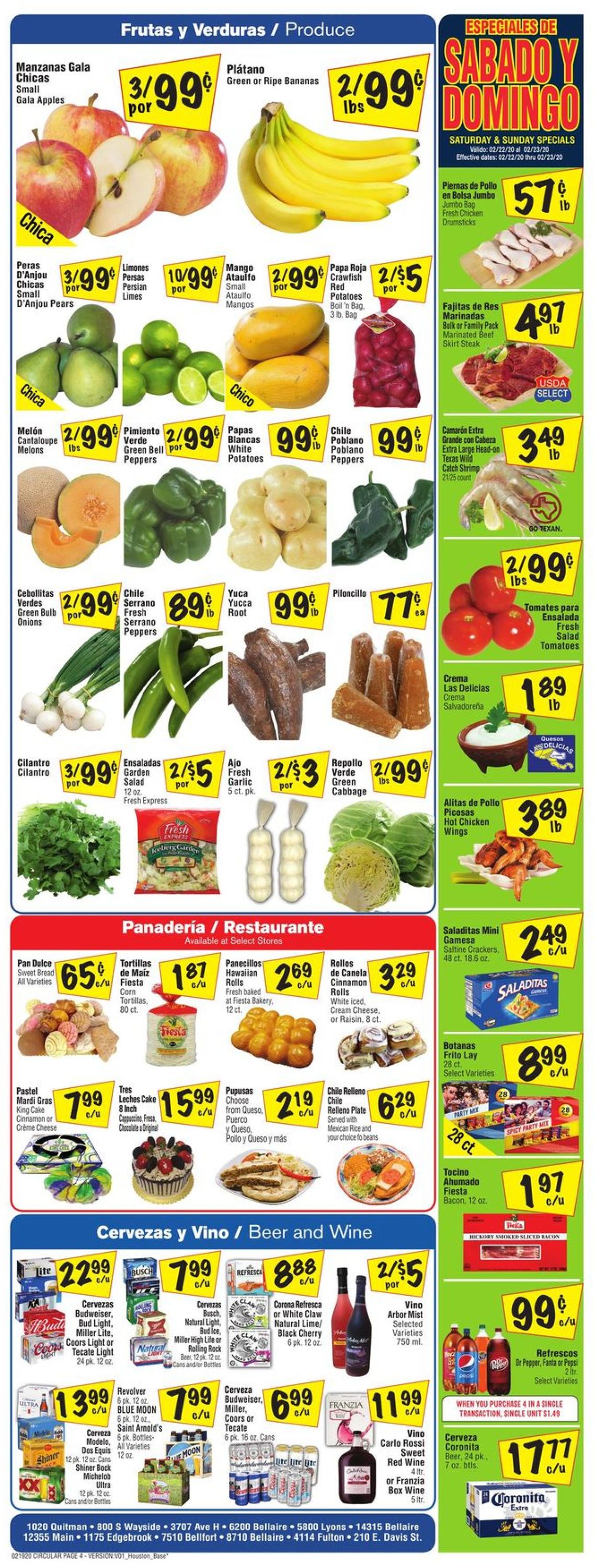 Fiesta Mart Ad from 02/19/2020