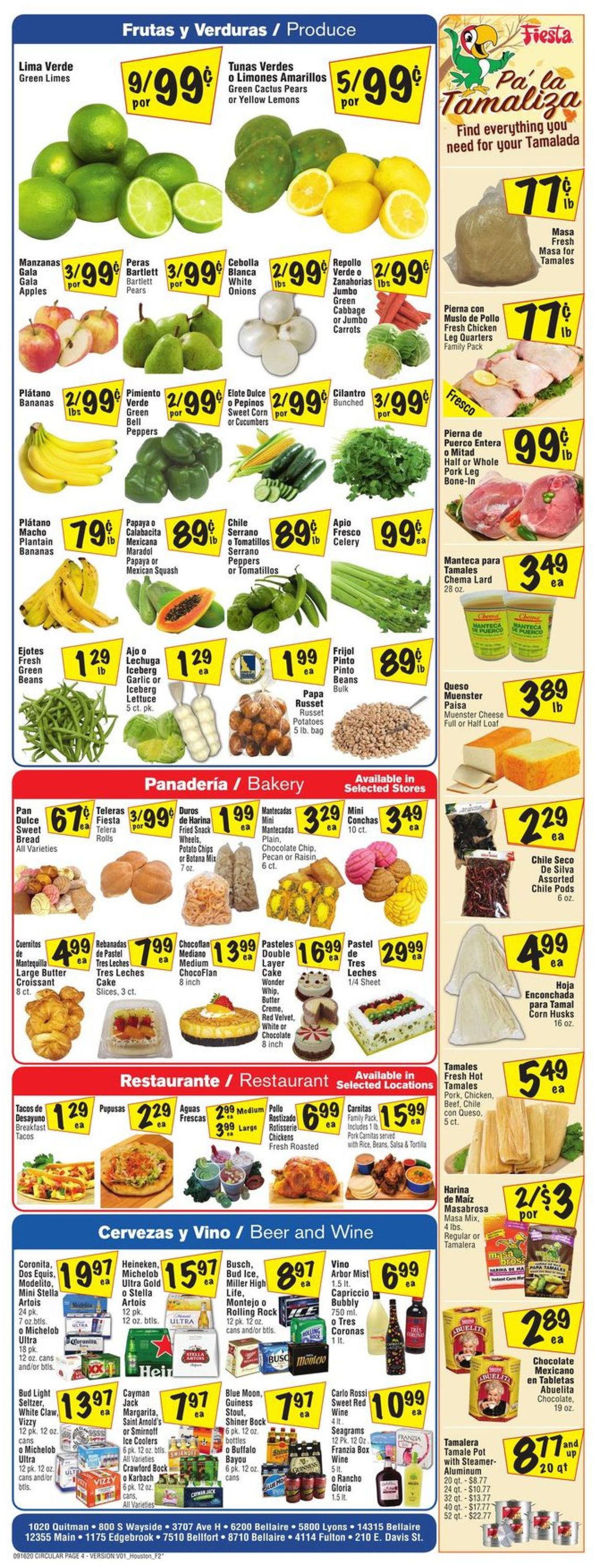 Fiesta Mart Ad from 09/16/2020