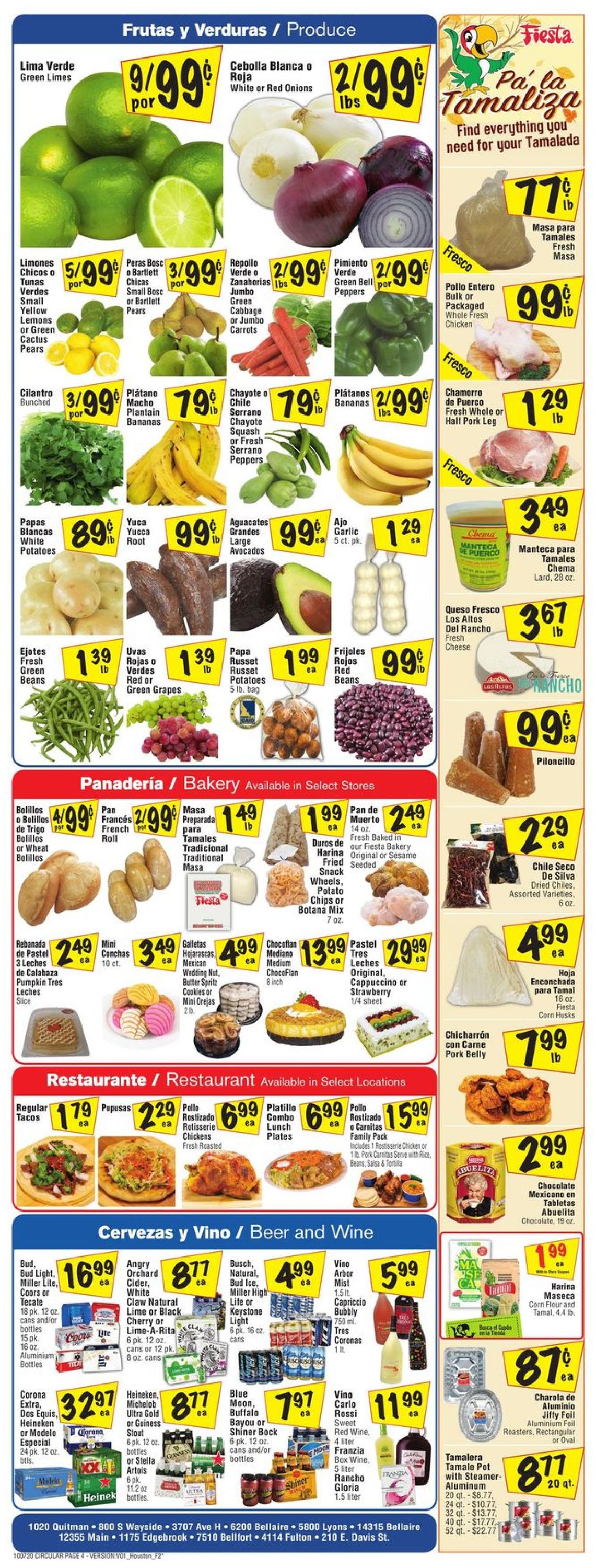 Fiesta Mart Ad from 10/07/2020