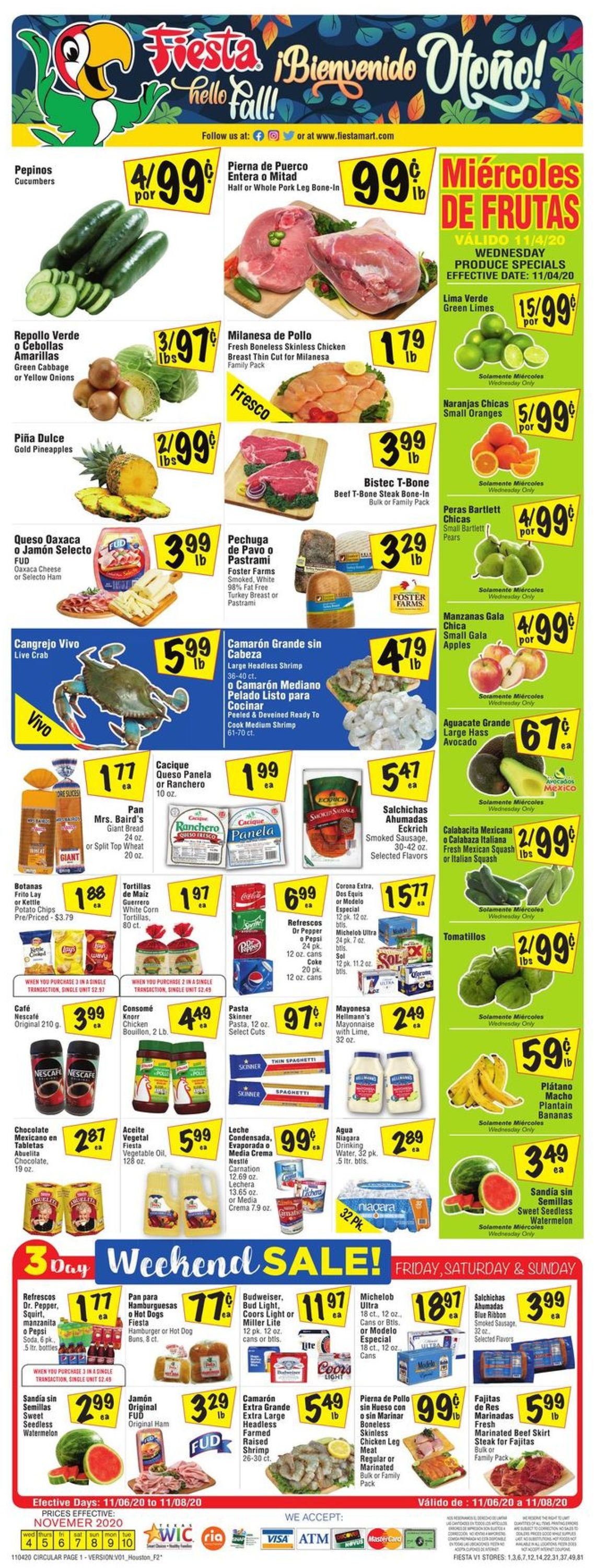 Fiesta Mart Ad from 11/04/2020