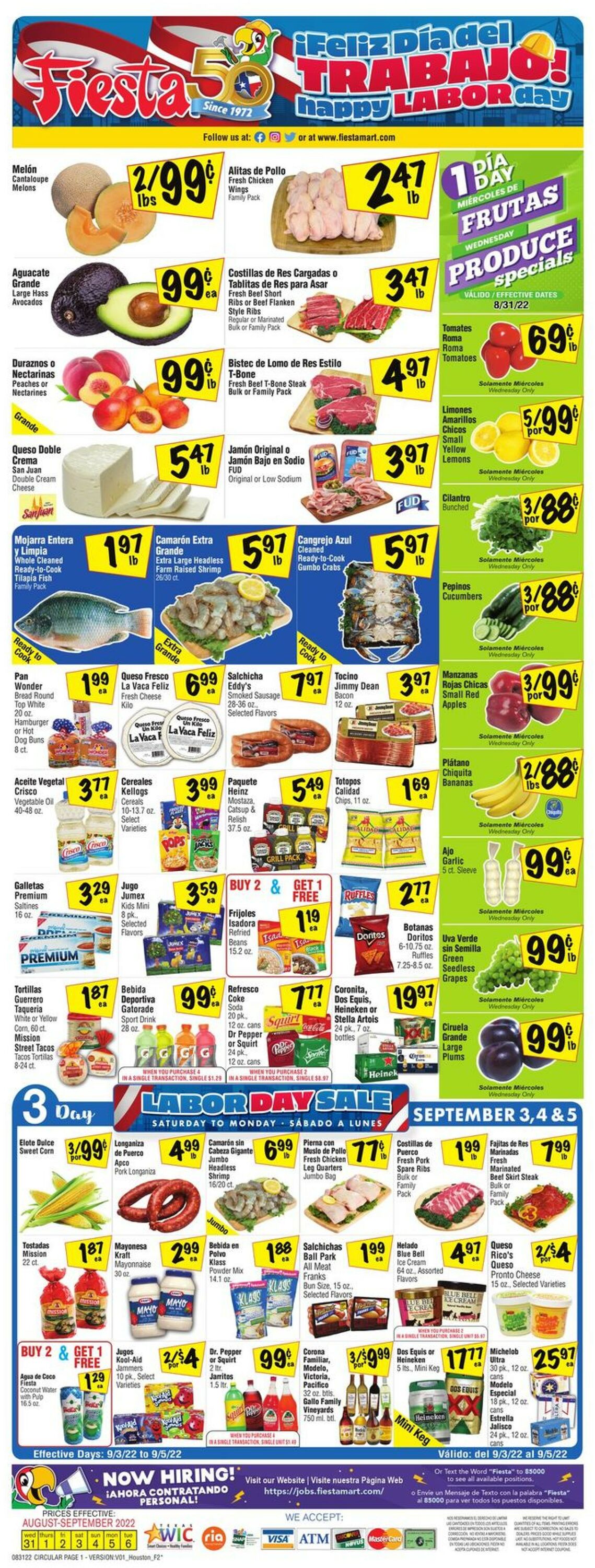 Fiesta Mart Ad from 08/31/2022