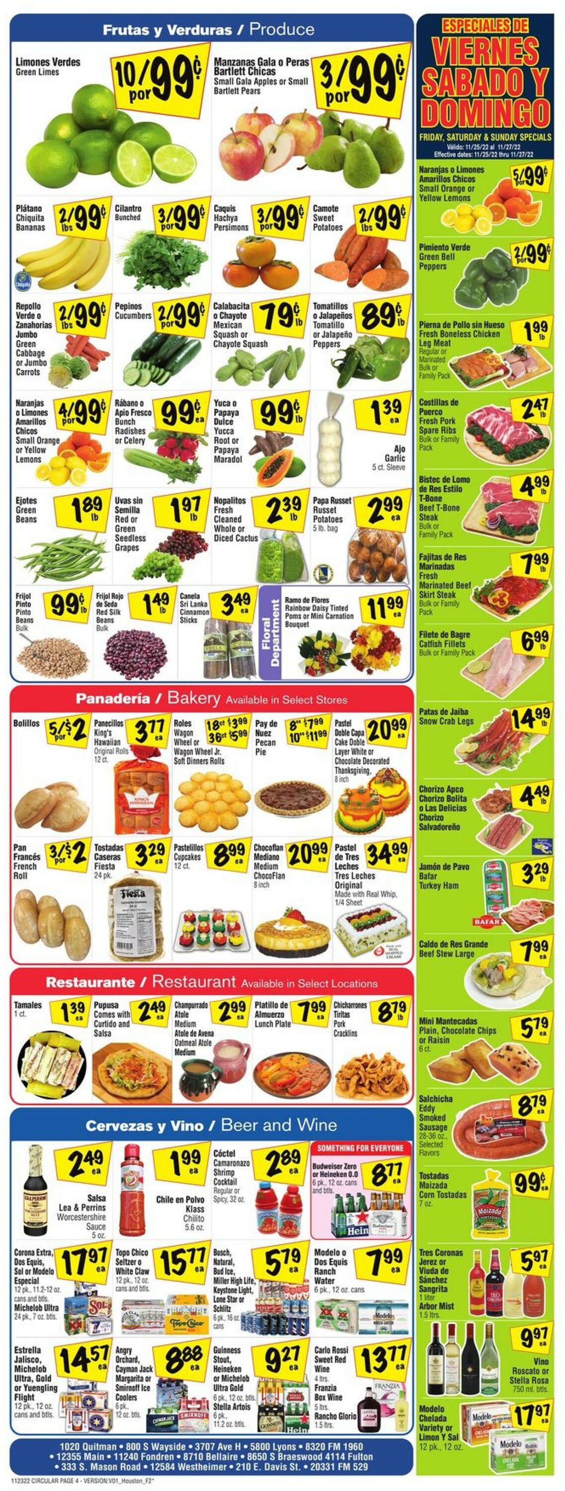 Fiesta Mart Ad from 11/23/2022