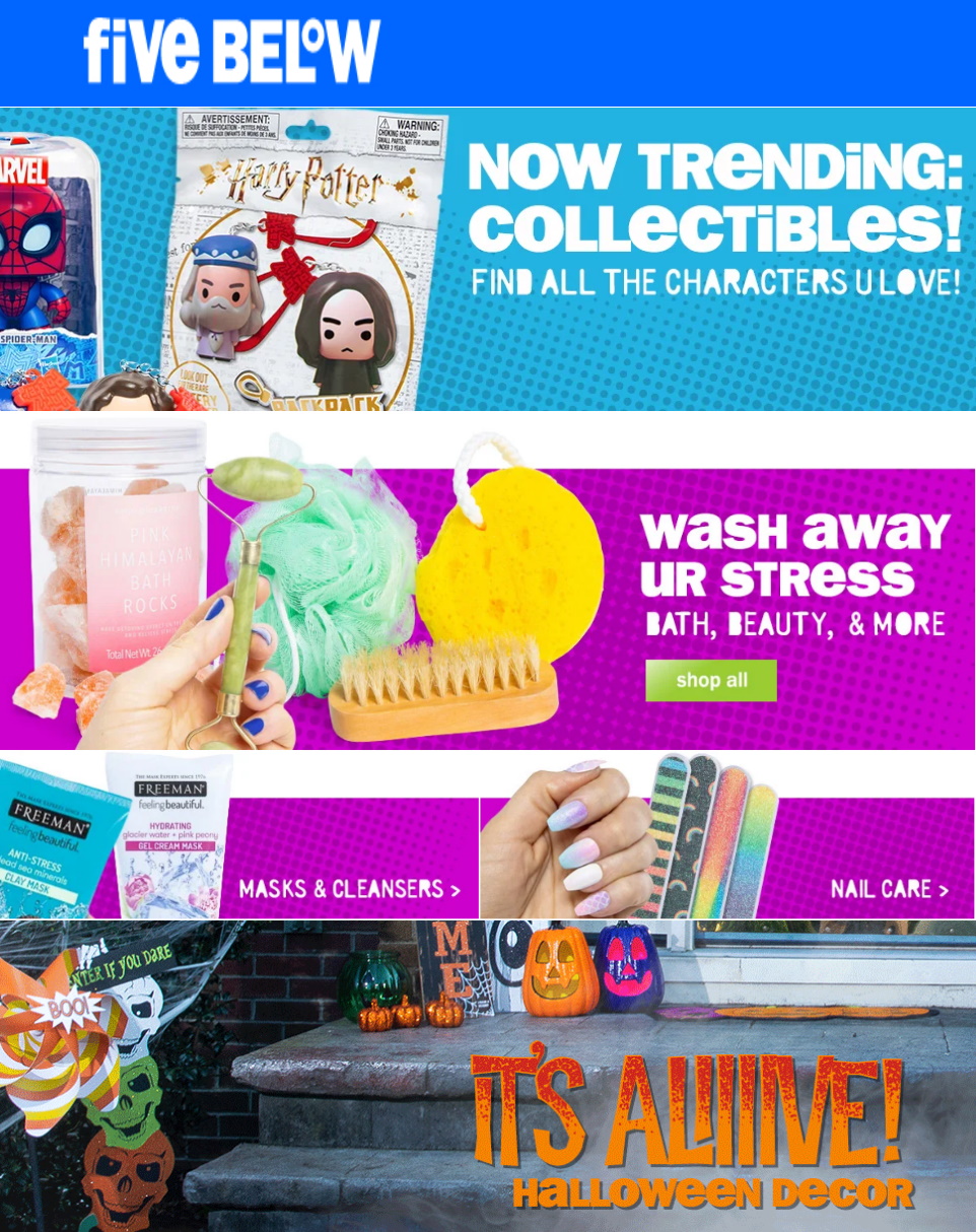 Five Below Ad from 10/05/2019