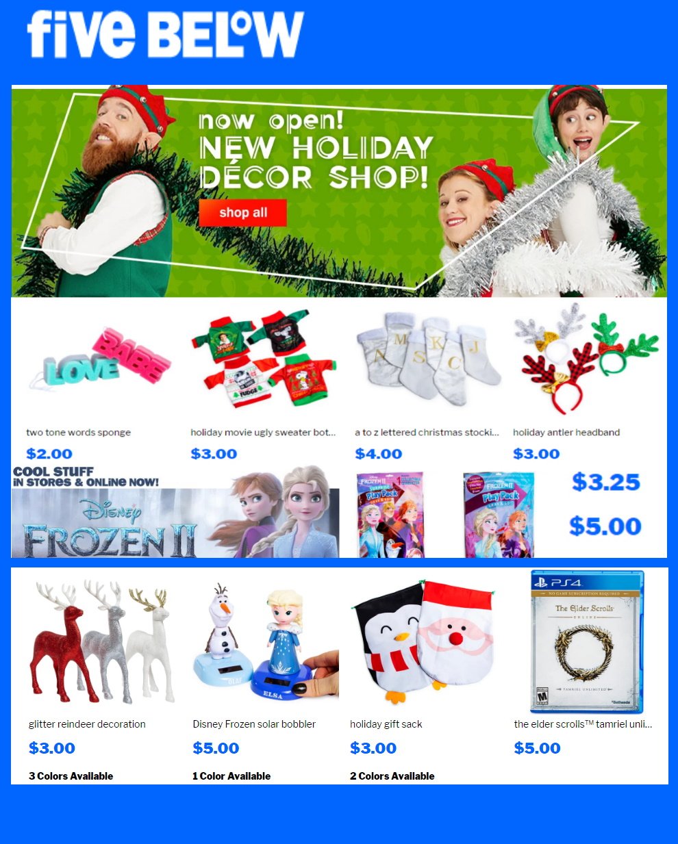 Five Below Ad from 10/24/2019