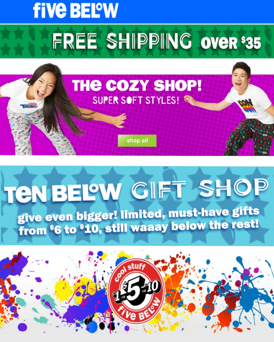Five Below Ad from 11/08/2019