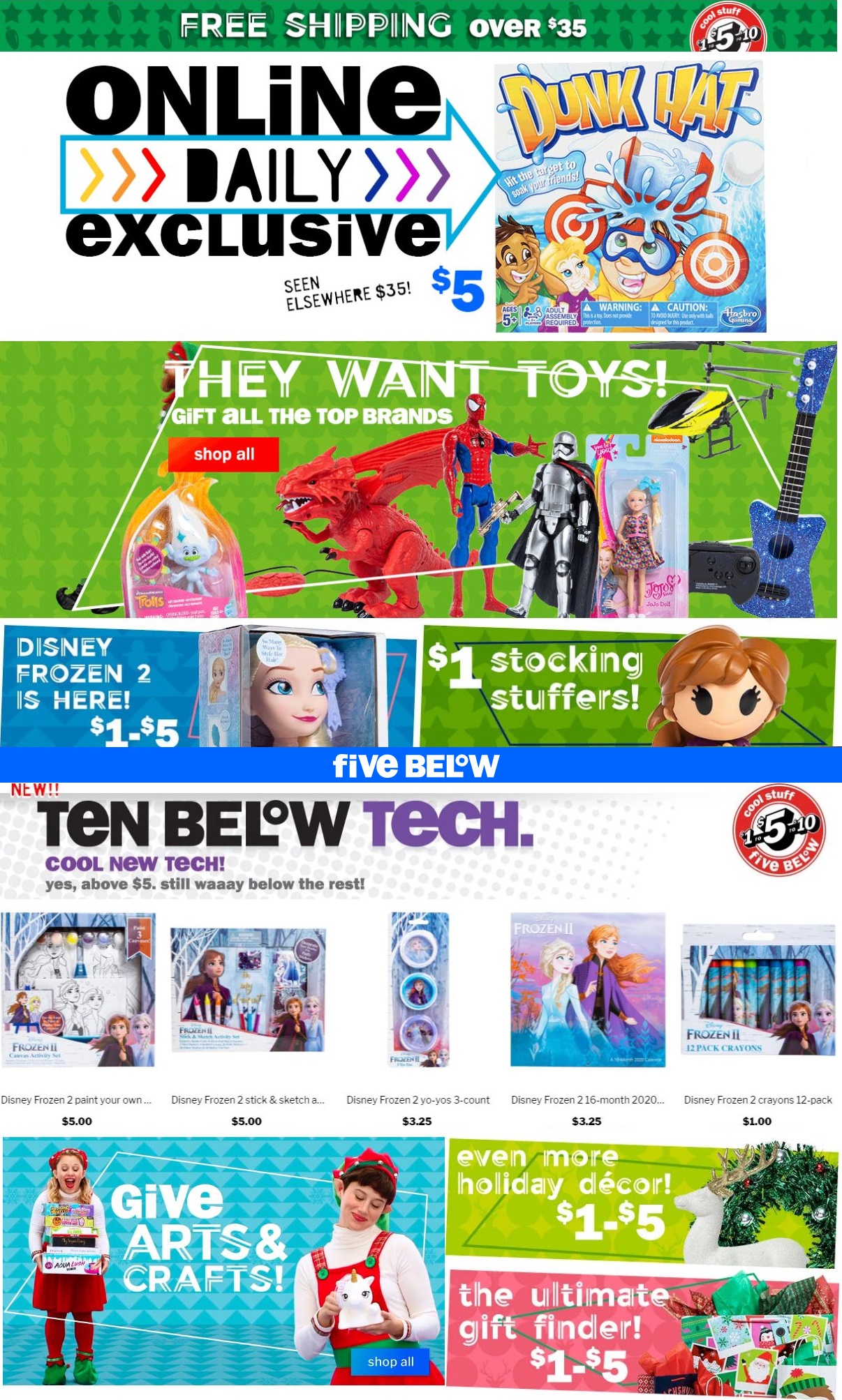 Five Below Ad from 11/19/2019
