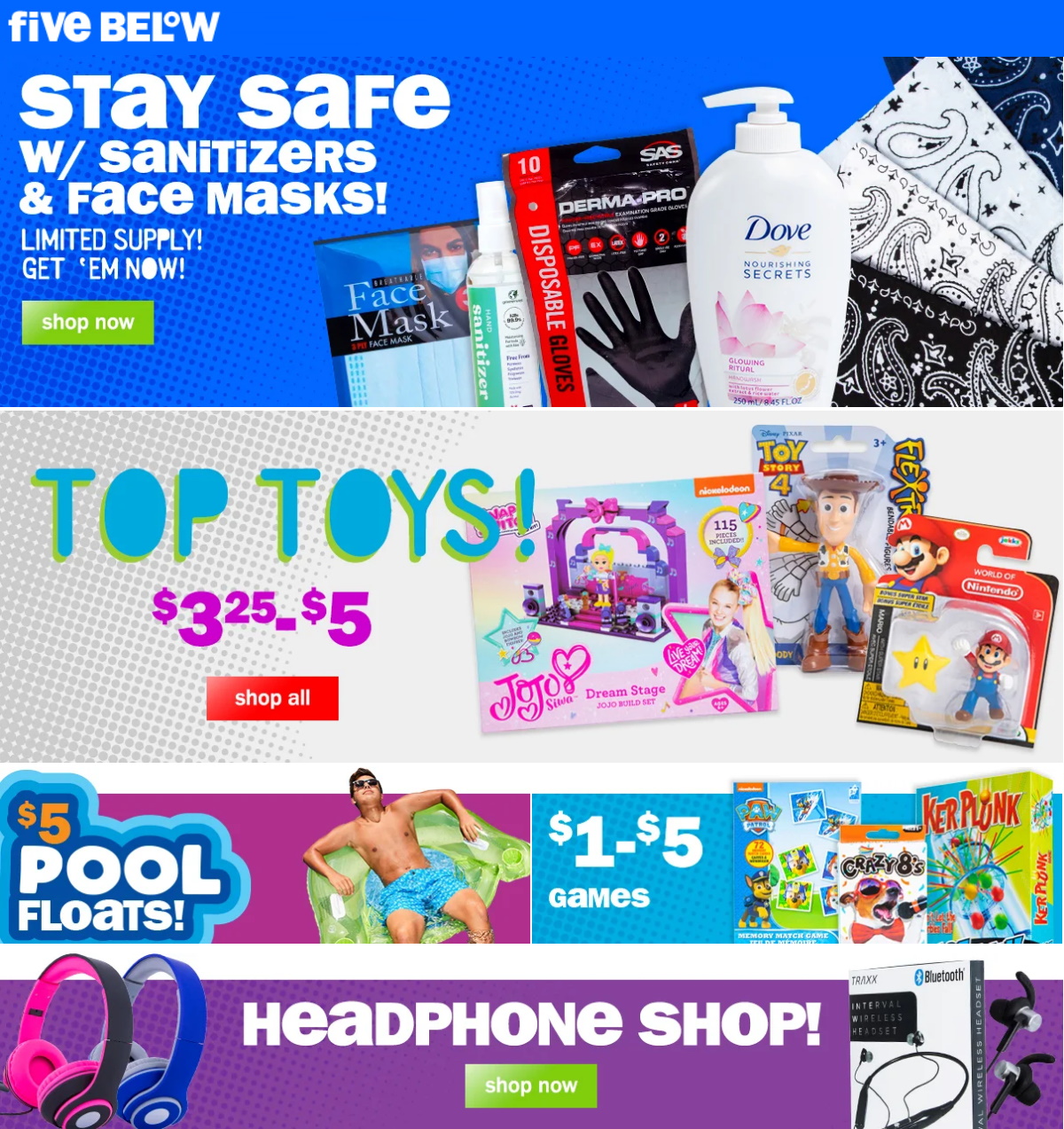 Five Below Ad from 06/10/2020
