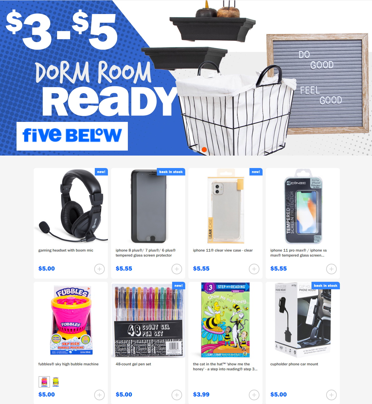 Five Below Ad from 07/22/2020
