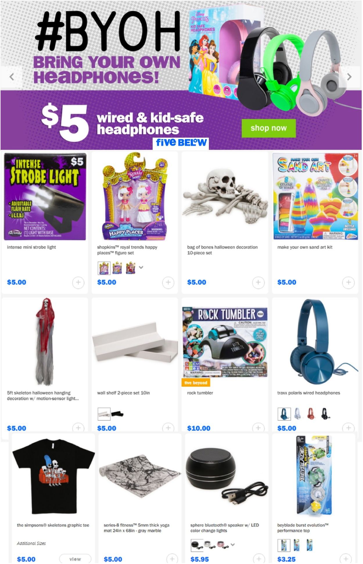 Five Below Ad from 09/29/2020