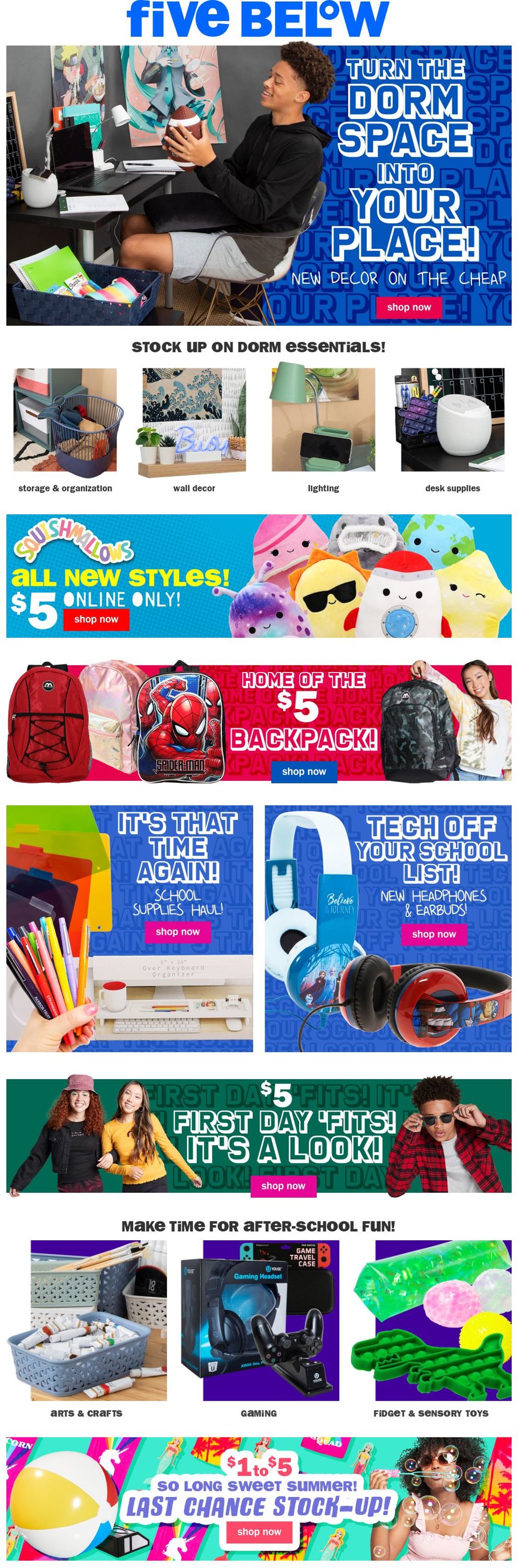 Five Below Ad from 08/11/2021
