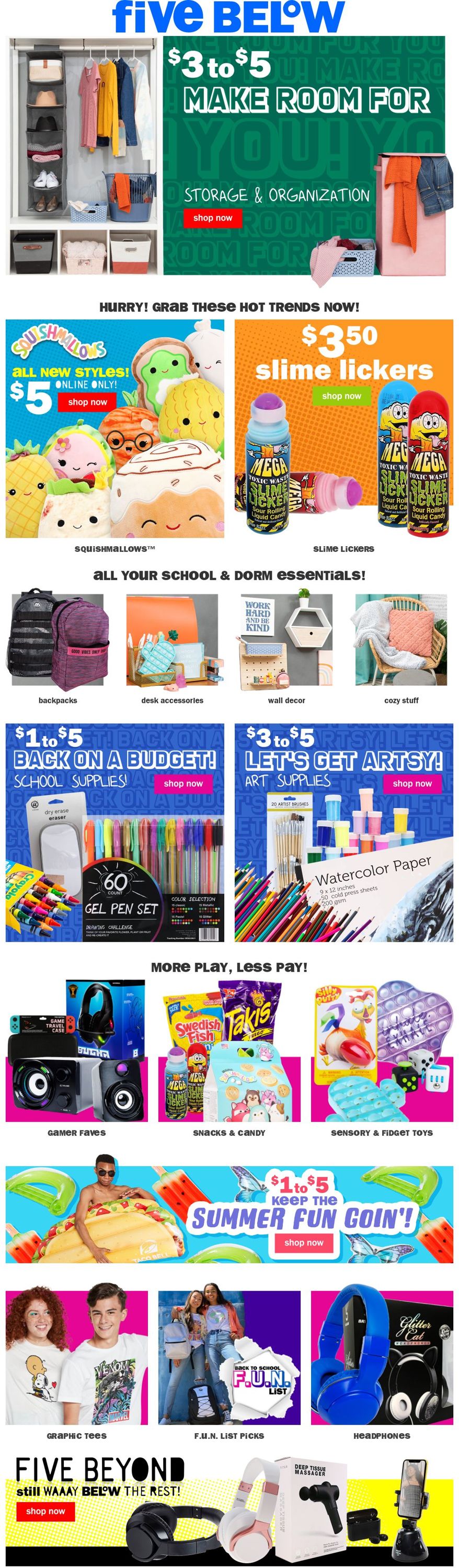 Five Below Ad from 08/25/2021