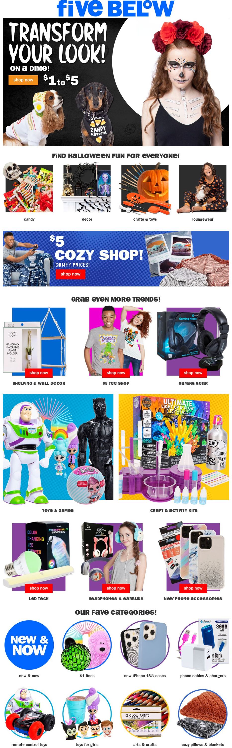 Five Below Ad from 10/15/2021