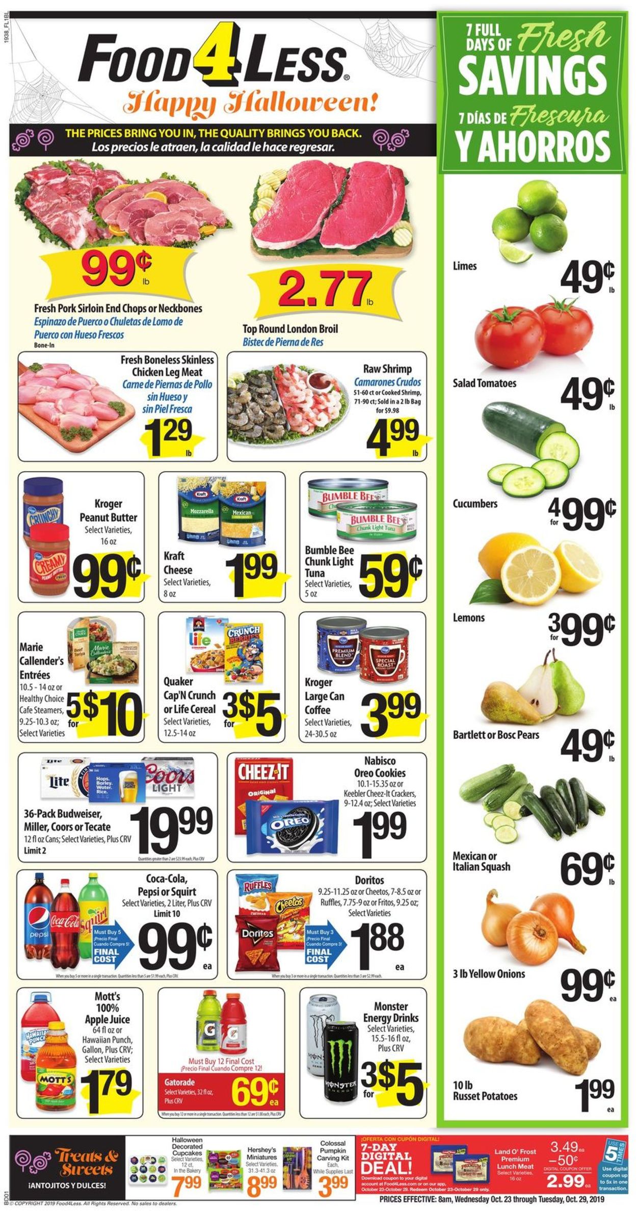 Food 4 Less Ad from 10/23/2019