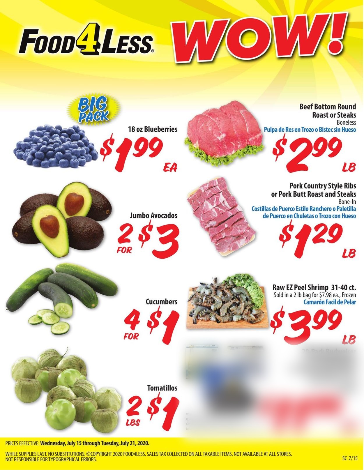 Food 4 Less Ad from 07/15/2020