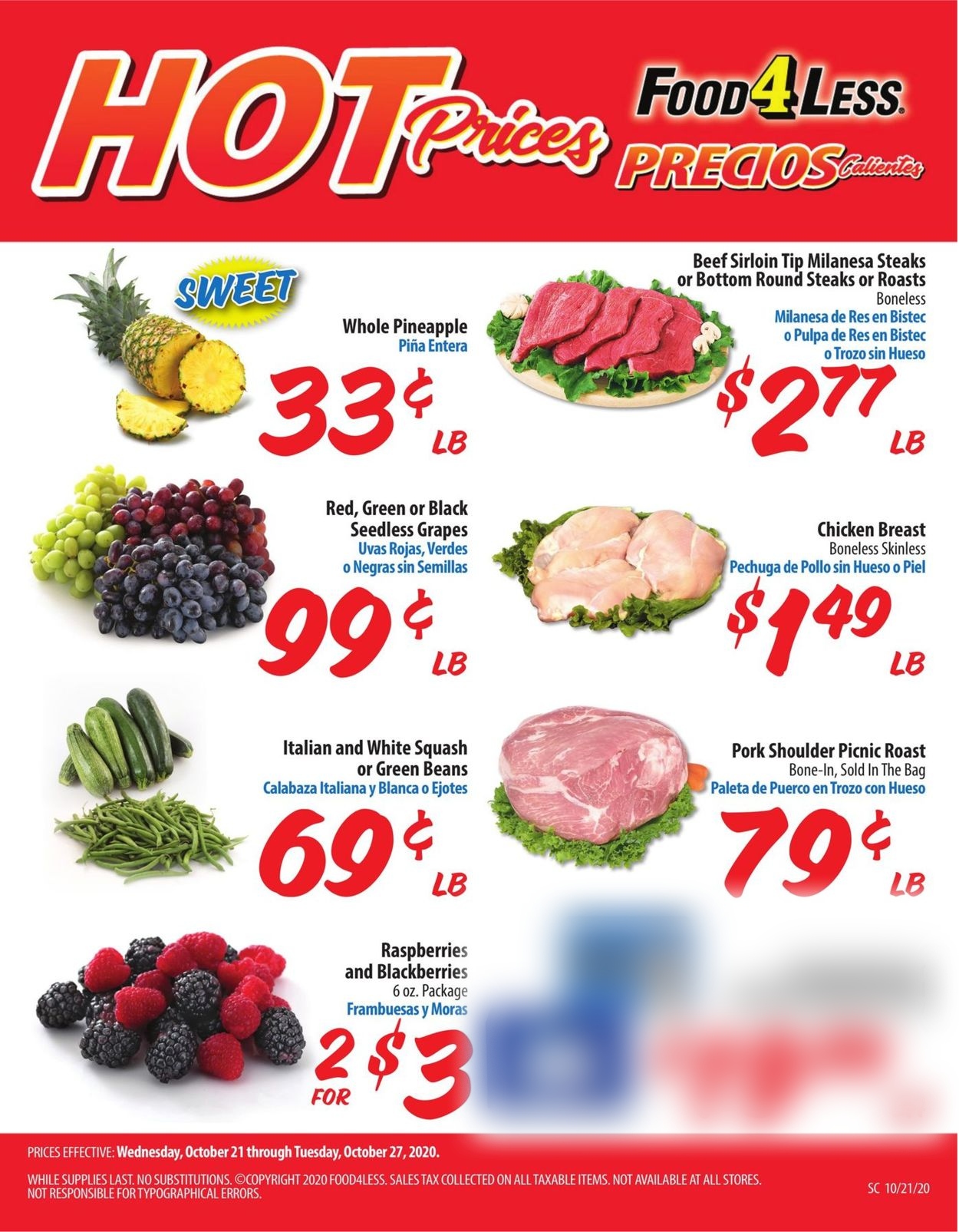Food 4 Less Ad from 10/21/2020