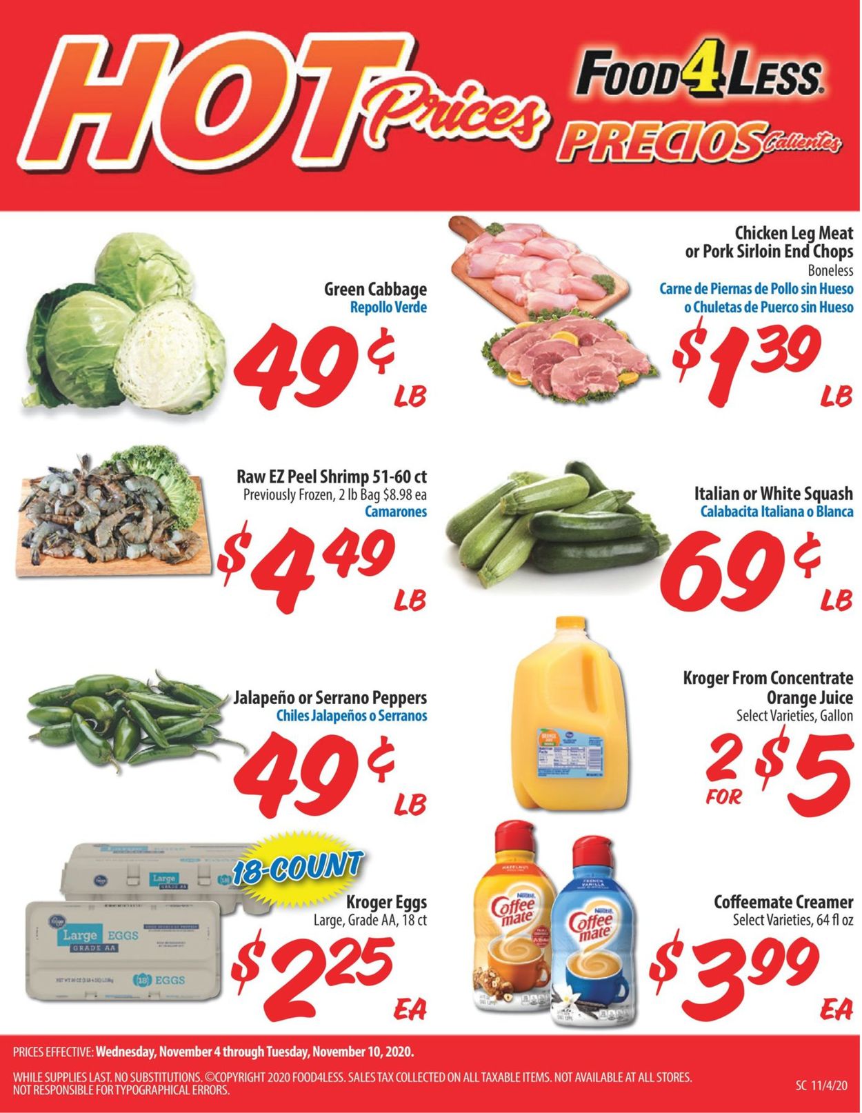 Food 4 Less Ad from 11/04/2020