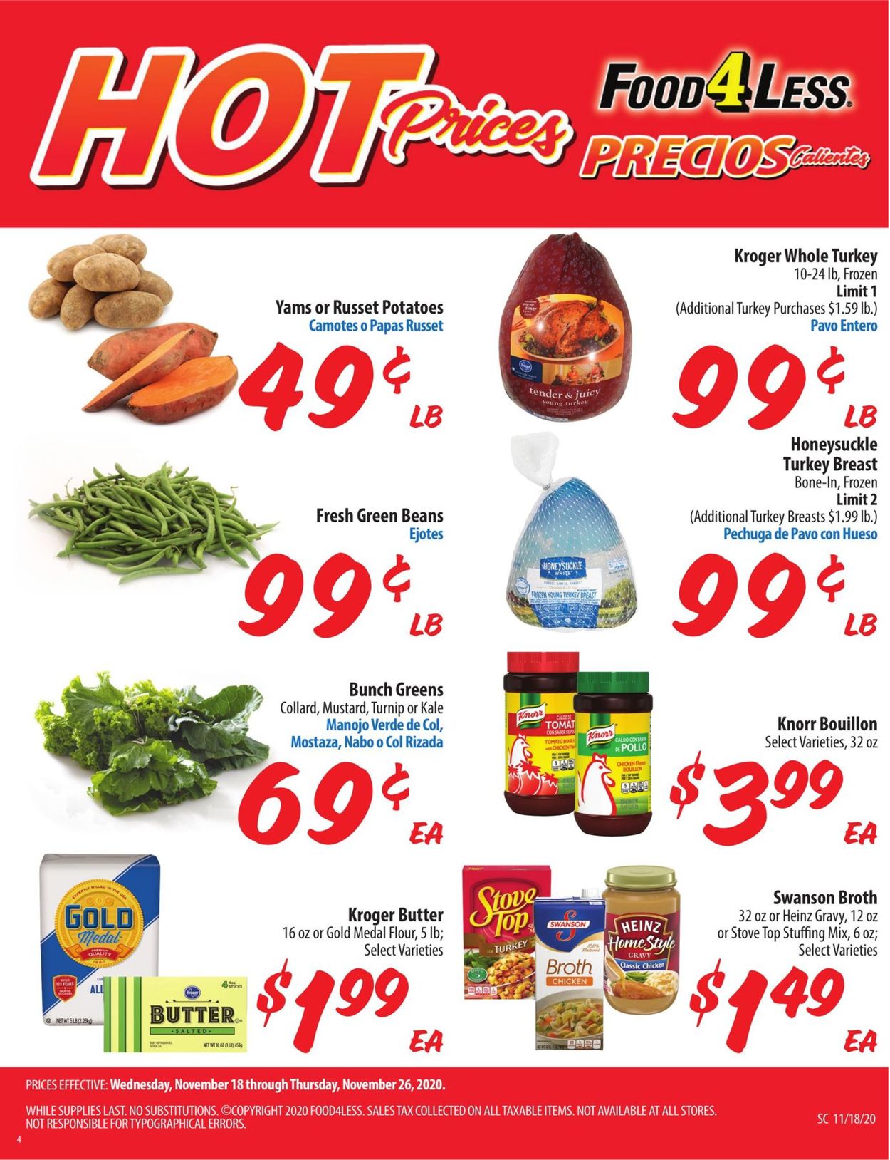 Food 4 Less Ad from 11/18/2020