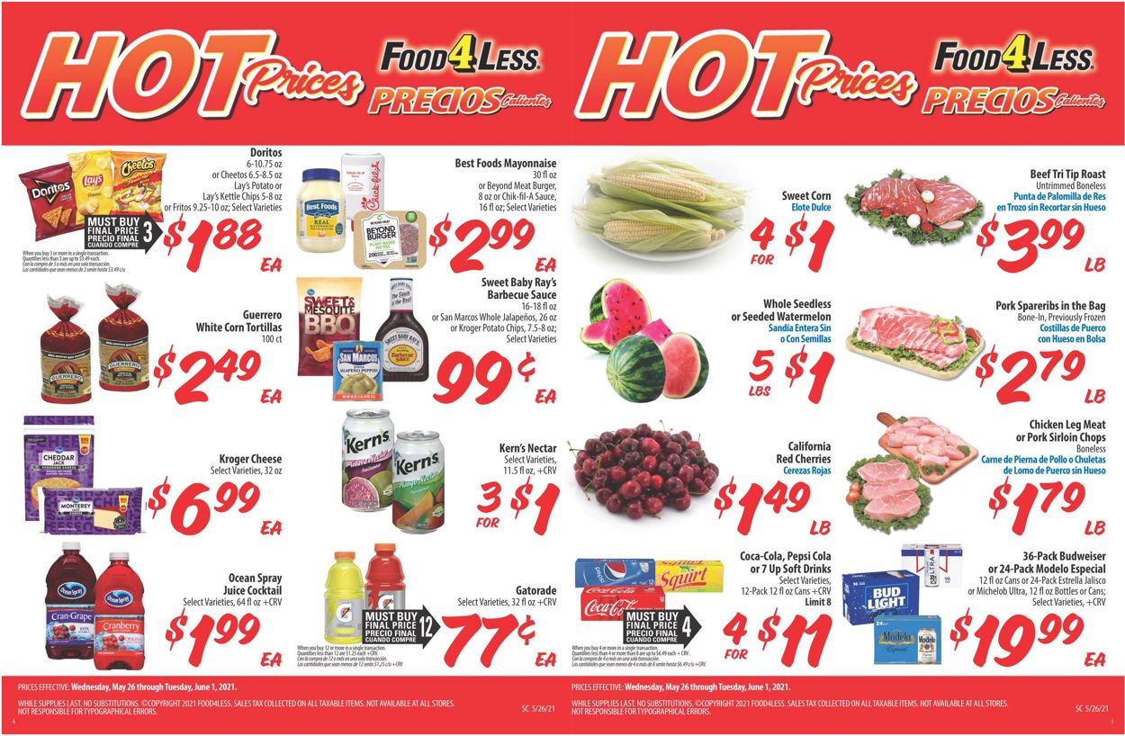 Food 4 Less Ad from 05/26/2021
