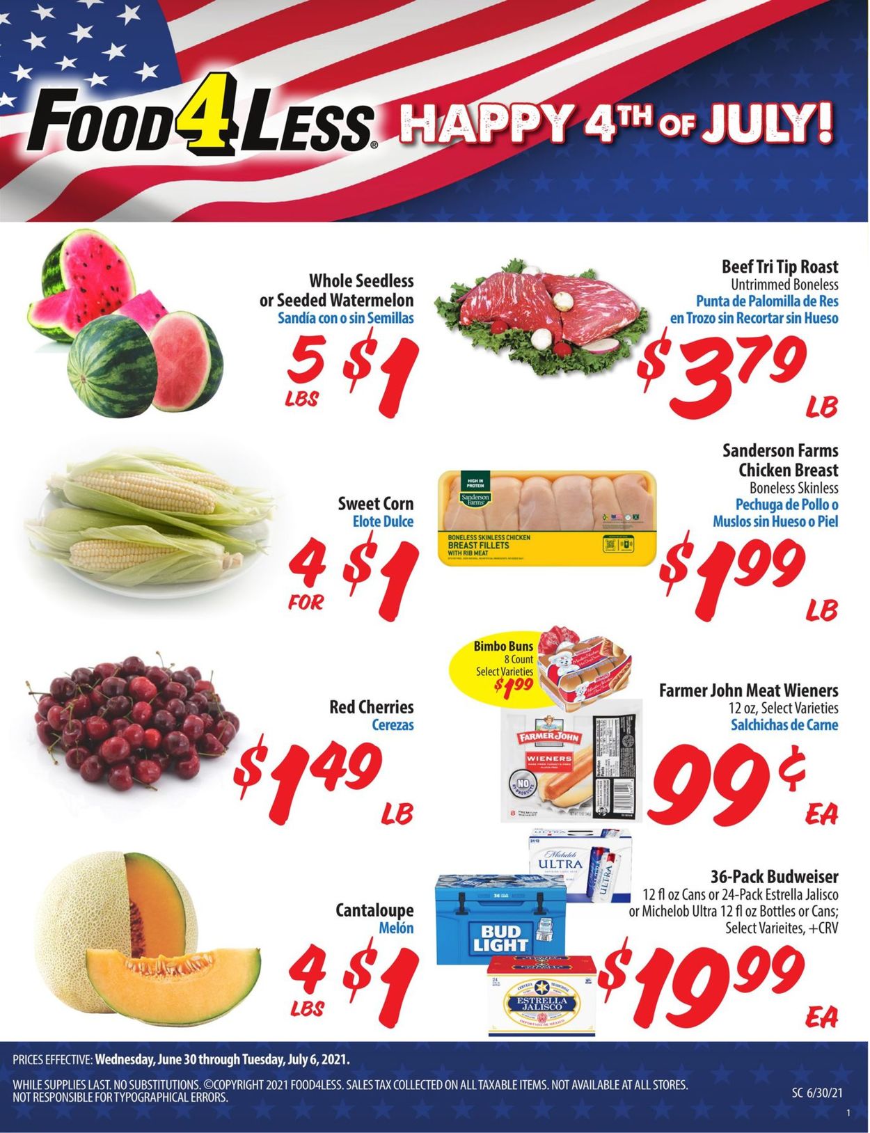 Food 4 Less Ad from 06/30/2021
