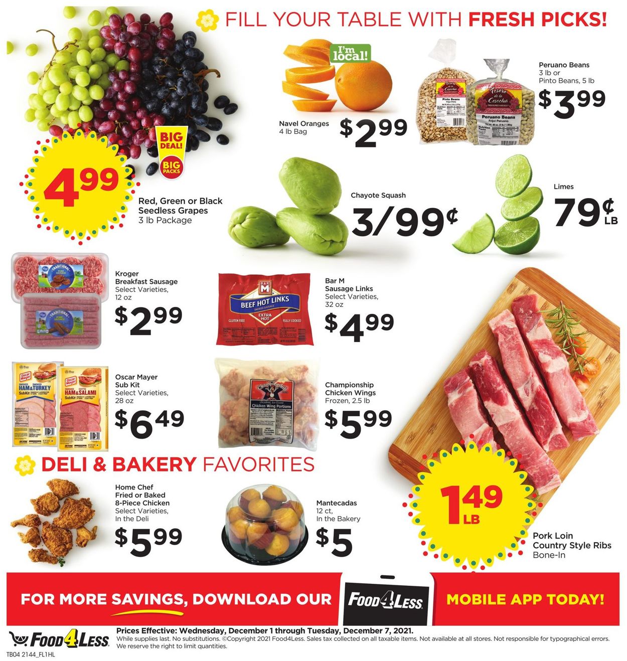 Food 4 Less Ad from 12/01/2021