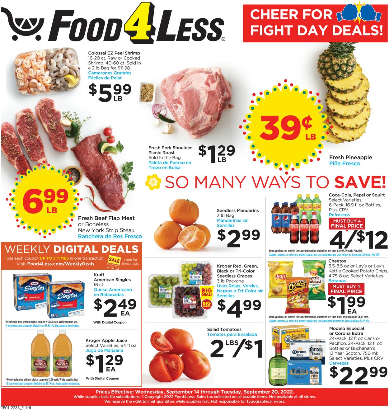 Food 4 Less Ad from 09/14/2022