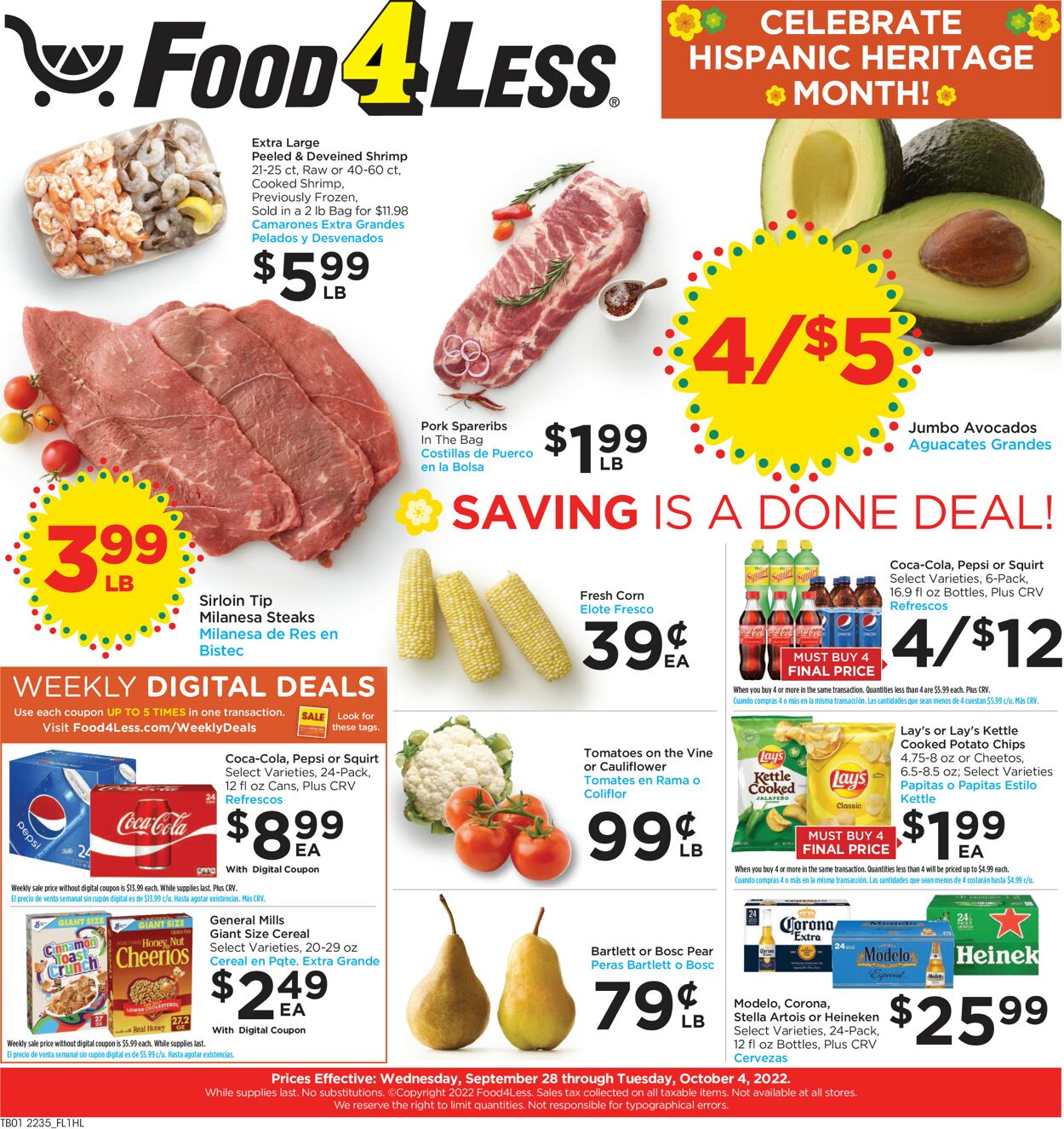 Food 4 Less Ad from 09/28/2022