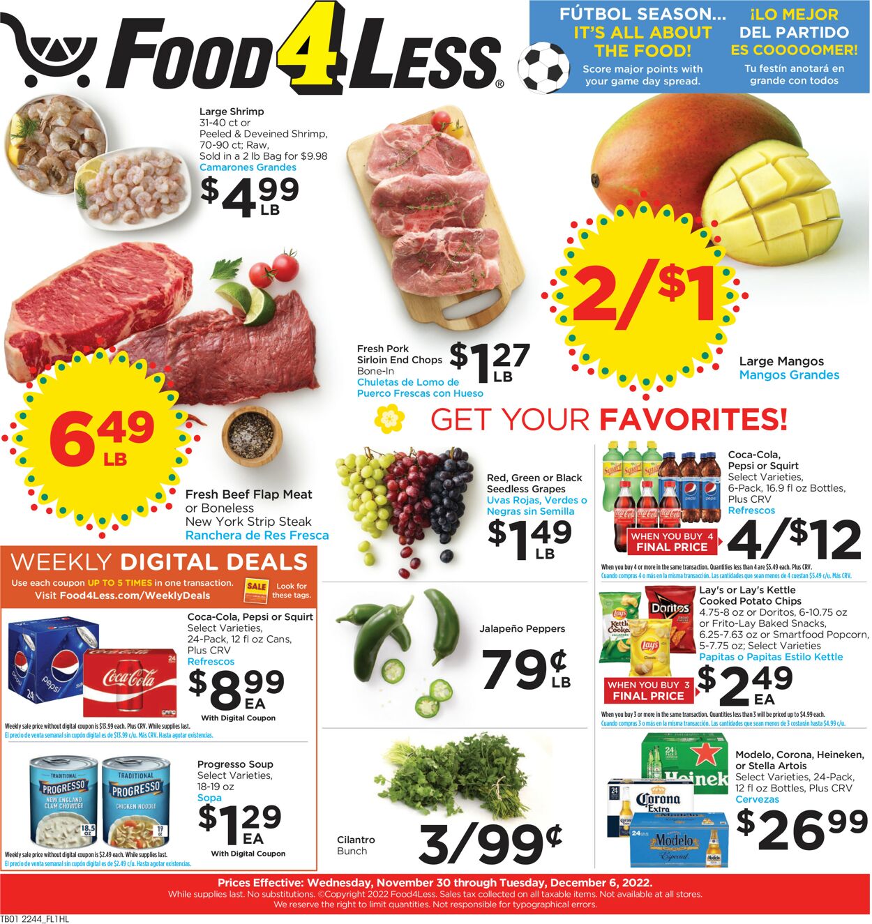 Food 4 Less Ad from 11/30/2022