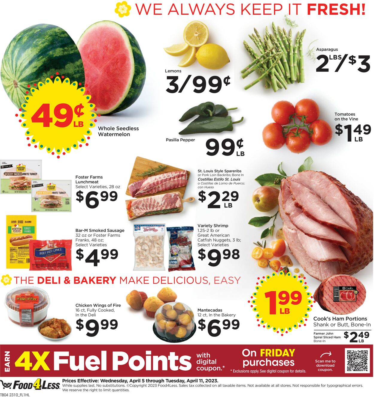 Food 4 Less Ad from 04/05/2023