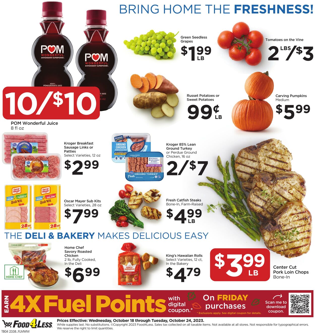 Food 4 Less Ad from 10/18/2023